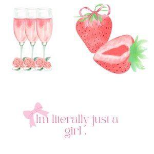 Pink Strawberry and Champagne Glasses Art Print